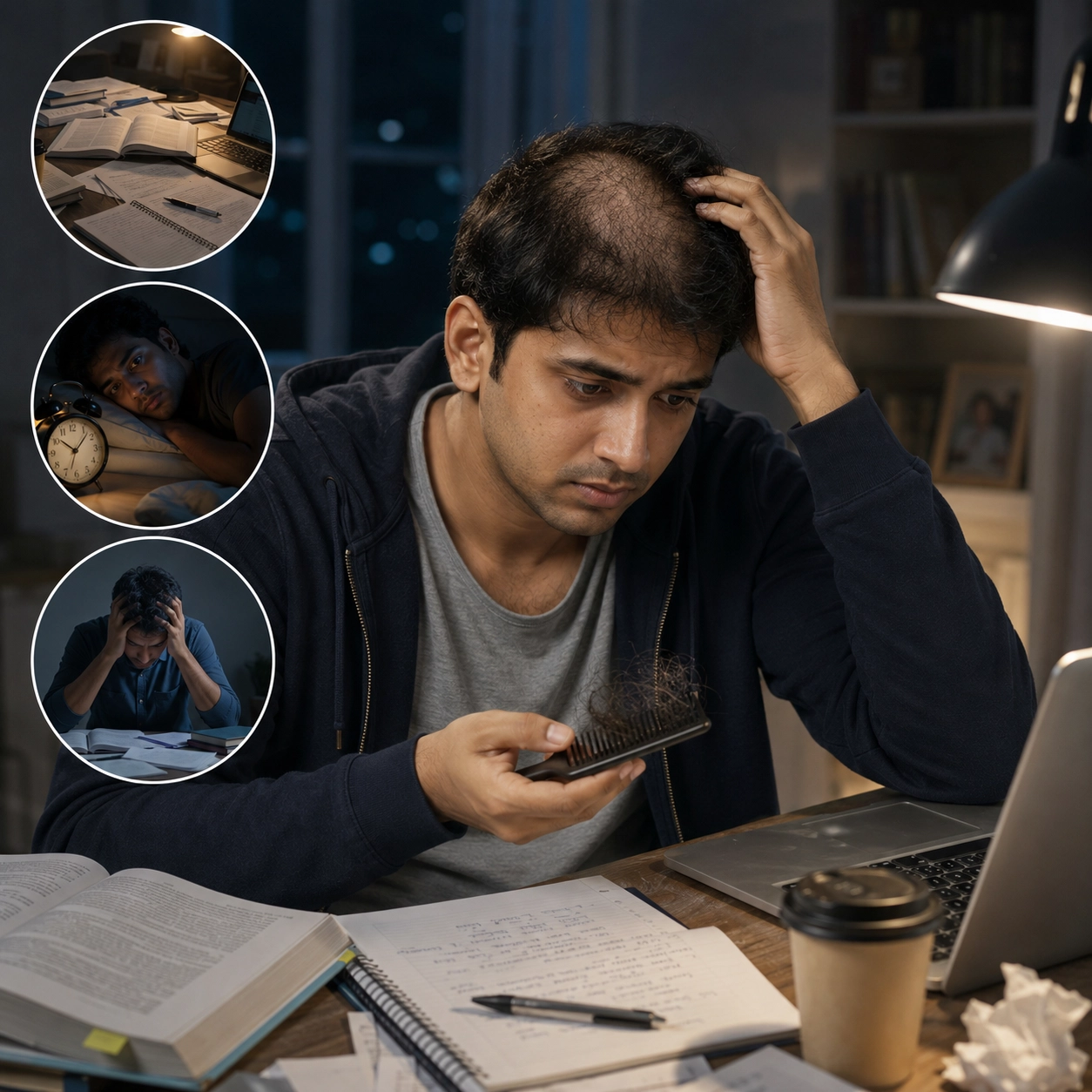 Hair Loss Due to Stress, Exam Pressure & Sleep Loss